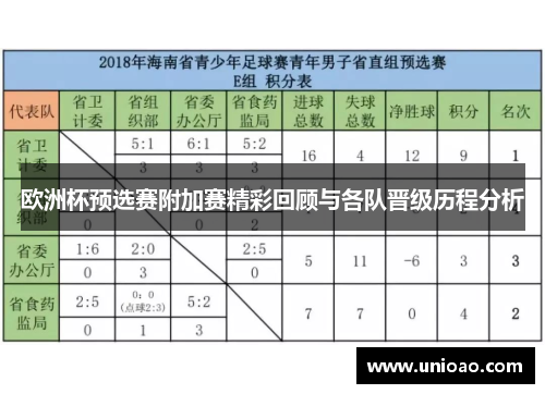 欧洲杯预选赛附加赛精彩回顾与各队晋级历程分析